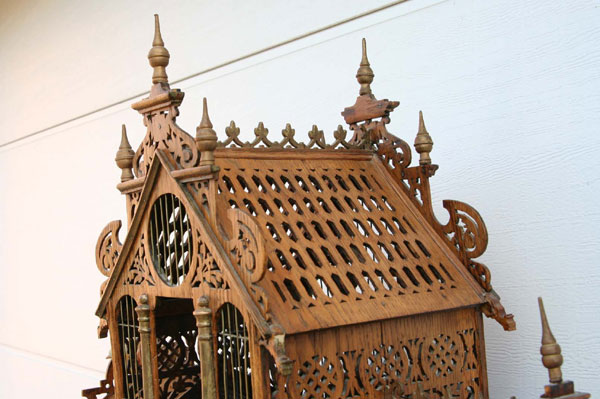 Großer Antiker Vogelkäfig aus Holz gearbeitet um 1900, sehr schön | eBay